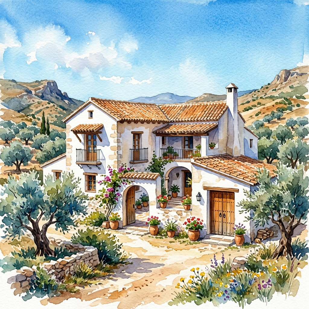 Ilustración del Cortijo Histórico de Pino Montano