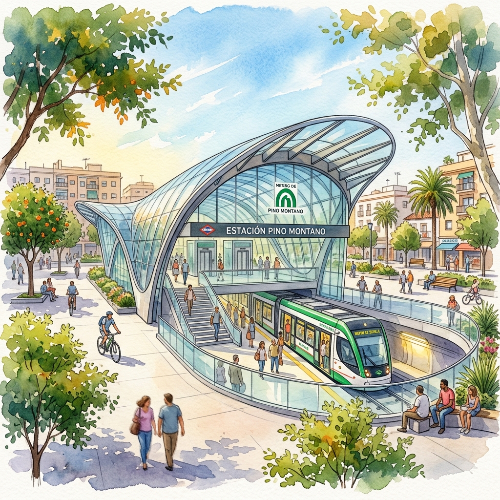 Futura estación de metro en Pino Montano