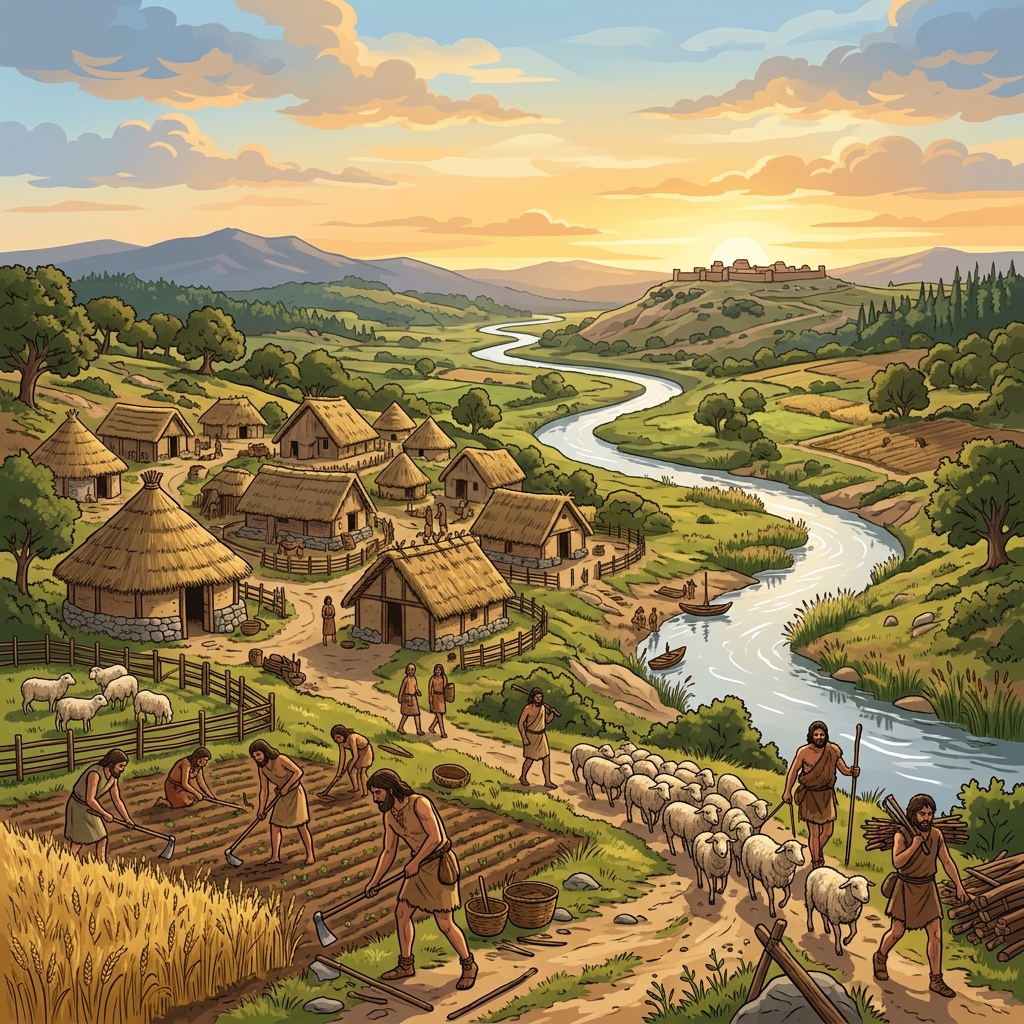 Ilustración de la prehistoria en el valle del Guadalquivir